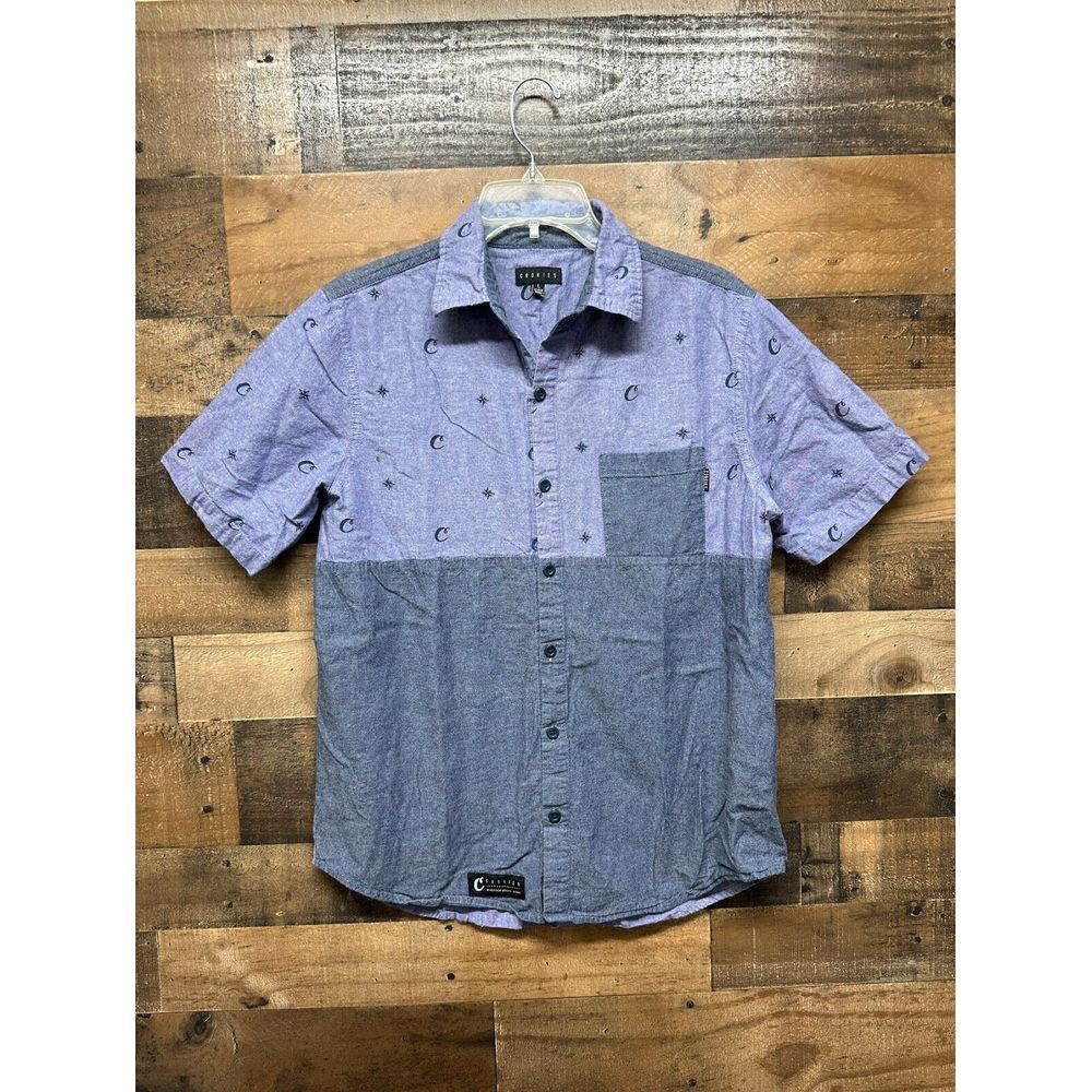 Cookies Men's Short Sleeve Button Up Size Large